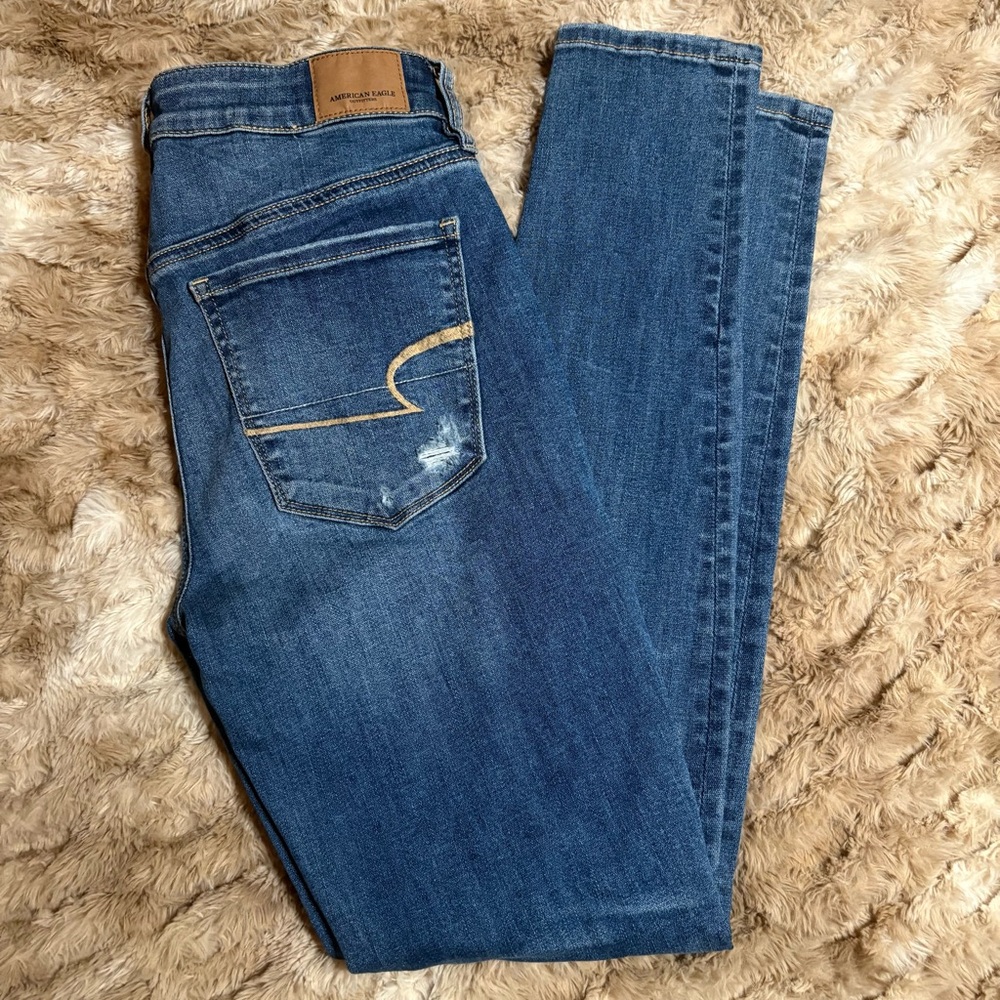 American Eagle Outfitters Super Stretch X  Ripped Jeans